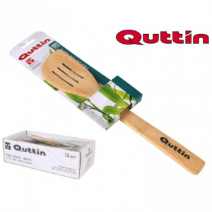Lingura de gatit perforata din lemn de bambus 33 cm-Quttin, happymax.ro Lingura dreapta din lemn bambus cu orificii-Quttin Set 2 buc. lingura lemn, lingura de lemn, linguri de lemn simple,Lingura de gatit perforata din lemn de bambus, Lingura de gatit din