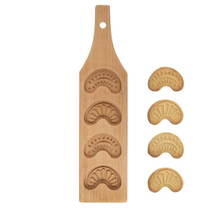 Matrita din lemn extrudat, pentru fursecuri si turta dulce, happymax.ro 4 forme de rulouri, 30,5 x 7 x 1,5 cm