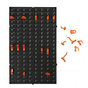 Organizator de perete, scule si unelte, 12 carlige, plastic, 48x30x1,7 cm