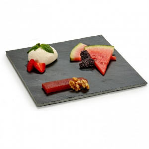 Platou ardezie servire, patrat 25x25 cm. Plansa, platou roca ardezie pentru servire, prezentare branzeturi, aperitive, peste, produse carne etc.