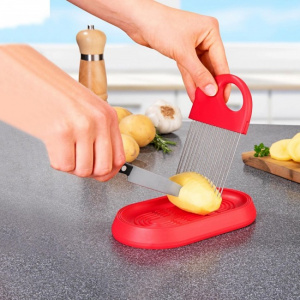 Set 2 piese suport pentru feliat ceapa sau cartoful