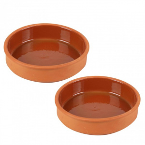 Set 2 vase de teracota, tip ramekin,  16 cm x h 4 cm, vase ramekin, vase creme brulee, forma ramekin, vase ceramica ramekin,Set vase teracota, Ramekin teracota, Vase pentru deserturi, Vase teracota 16 cm, Vase inaltime 4 cm, Set 2 vase bucatarie, Vase ter