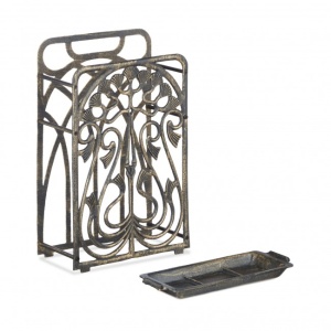 Suport metalic pentru umbrele, vintage, dimensiune 48,5 x 30,5 x 16 cm, maro, Relaxdays - Img 5