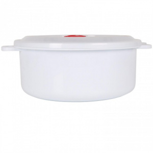 Vas de plastic cu capac pentru microunde, 23x10cm, 3 litri, Caserola cuptor microunde, rotund, 3 l,  vase pentru microunde, vase speciale pentru cuptorul cu microunde, bol plastic pentru microunde, recipient microunde pentru gatirea rapida, recipient pent