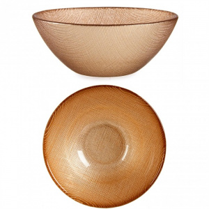 Bol de sticla pentru supa sau mic dejun, Ø 15 x 5,5 cm, auriu, bol de sticla, bol de supa, bol de salata, bol auriu sticla