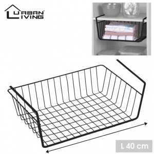 Cos metal negru pentru depozitare sub raft-40cm