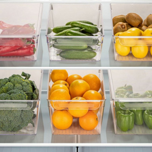 Cutie depozitare alimente in frigider, transparenta, 20x32.5x14 cm, Happymax. cutie depozitare, cutie frigider, organizator frigider, cutie transparenta alimente, cutie plastic alimentar, cutie plastic transparent, cutie depozitare Happymax, organizator b