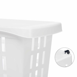 Cutie depozitare din plastic cu roti, alb, 46 x 17,5 x 26 cm