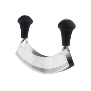 Cutit, tocator pentru verdeturi cu manere, happymax.ro Cutit pentru verdeturi, tocator verdeturi cu doua manere, Cutit special pentru tocat, lama dubla inox