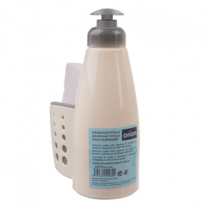 Dozator sapun sau detergent cu spatiu de stocare burete, HAPPYMAX.RO Dozator pentru sapun sau detergent lichid, cu spatiu de stocare burete, 15x7x20 cm, Orion, dozator sapun, dozator detergent lichid, dozator cu spatiu pentru burete