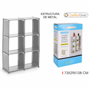 Etajera demontabila cu 6 compartimente cub,  happymax.ro Etajera demontabila cu 6 compartimente cub, 73x29x108 cm,Etajera demontabila cu 6 compartimente cub, Organizare spatiu cu etajera modulara, Etajera cuburi demontabila, Etajera cu compartimente cub p
