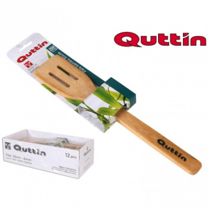 Lingura dreapta din lemn bambus cu orificii-Quttin happymax.ro Set 2 buc. lingura lemn, lingura de lemn, linguri de lemn simple,Lingura dreapta din lemn de bambus cu orificii, Lingura de gatit dreapta din bambus cu orificii, Lingura cu design drept si ori