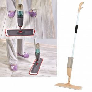 Mop cu microfibra si recipient detergent cu pulverizator integrat, 120 cm