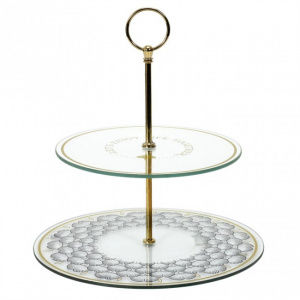 Platou supraetajat, cu 2 niveluri, prezentare aperitive sau desert, inaltime 22,5 cm