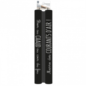 Protectie dubla anti curent pentru usa, 20x80 cm, negru, Happymax ,  protectie usa anti curent si anti praf