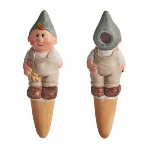 Recipient irigator pentru ghivece, ceramica Bjorn cu floare, 4x4x15 cm, set globuri de udat plante, bile udare plante, globuri pentru udat plantele, set udare plante, globuri de apa pentru plante, recipient pentru udarea florilor, globuri de apa