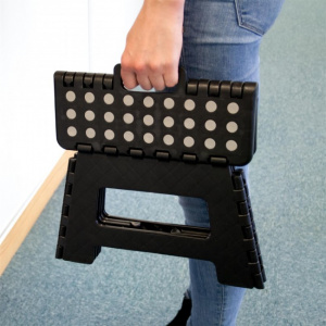 Scaun, tip taburet, pliabil, 32x22x25 cm, negru