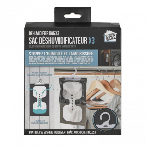 Set 3 absorbante de umiditate suspendate, 16x2x30 cm, Happymax