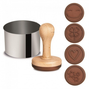 Set 4 forme silicon+decupator biscuiti ciocolata