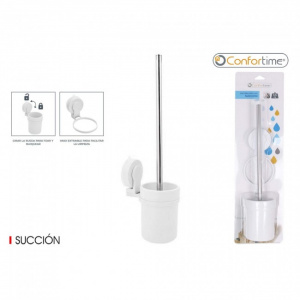 Suport perie wc cu ventuza alb-Confortime, Suport perie wc, cu ventuza, alb, Confortime, 12x8,5x9,5 cm,Suport perie WC ventuza, Suport igienic perie WC, Suport perie WC atasabil, Suport perie WC fara gauri, Sistem ventuza pentru perie WC, Accesorii igiena