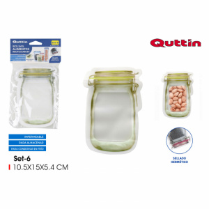 6 pungi cu fermoar, conservare alimente, reutilizabile 10x10,5x5 cm-Quttin