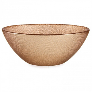 Bol de sticla pentru supa sau mic dejun, Ø 15 x 5,5 cm, auriu, bol de sticla, bol de supa, bol de salata, bol auriu sticla