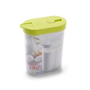 Caserola din plastic cu capac colorat - 1 litru-Chef