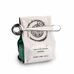 Clema pungi cafea cu lingura dozatoare-Quttin, happymax.ro Clema pungi cafea, lingura dozatoare, accesorii cafea, ambalare cafea, pungi cafea reutilizabile, clema etansare pungi, echipamente cafea, ustensile dozare cafea, pungi pentru cafea proaspata,doza