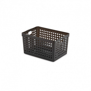 Cutie depozitare cu manere No. 2 Atlas Dark, cutie depozitare, cutie depozitare plastic, cutie depozitare baie, cutie depozitare bucatarie, Cutie depozitare, cu manere,18 x 27 x inaltime 14,2 cm, Atlas dark