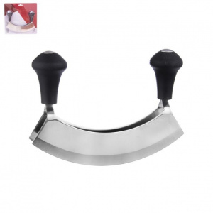 Cutit, tocator pentru verdeturi cu manere, happymax.ro Cutit pentru verdeturi, tocator verdeturi cu doua manere, Cutit special pentru tocat, lama dubla inox