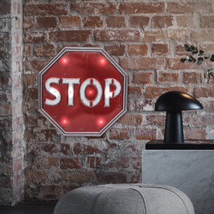 Decoratiune de perete cu led-uri si senzor atingere-STOP
