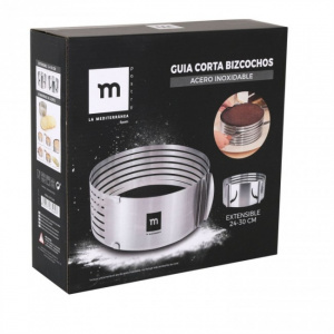 Forma extensibila cerc pentru feliere blat tort, inox, 24-30 cm, Happymax