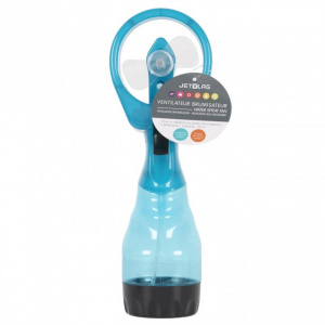 Mini ventilator, cu pulverizare de apa, portabil, 27x9x6,7  cm, albastru, Happymax