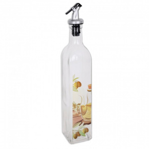 Oliviera sticla cu dop picurator 500 ml-Happymax  oliviera ulei si otet, set oliviera bucatarie, set oliviera, accesorii bucatarie tip produs oliviera, Oliviera cu 4 recipiente pentru condimente,sticla ulei si otet