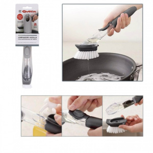 Perie de vase cu maner rezervor detergent . Perie spalat vesela cu dispenser detergent lichid,Perie de vase cu maner si rezervor detergent Perie pentru spalarea vaselor cu maner si recipient pentru detergent Perie de curatat vase cu rezervor pentru deterg