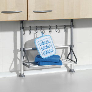 Raft telescopic bucatarie cu polita si carlige-model-241
