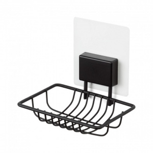Savoniera cu autoadeziv,  otel+ABS, waterproof, 11,5 X 9,5 X H.10 cm, Bestlock Magic Black