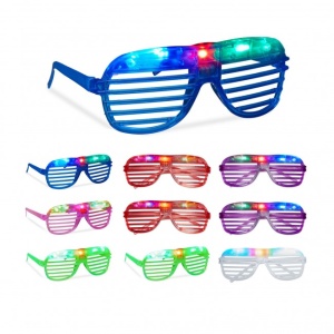 Set 10 ochelari cu LED, pentru petrecere, Relaxdays - Img 1