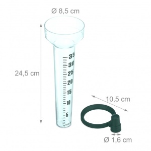 Set 2 pluviometre cu suport, 24,5 x 10,5 x 8,5 cm, Relaxdays - Img 4