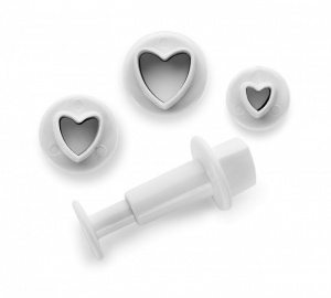 Set 3 forme-decupatoare pentru fondant,martipan-Inimioare-Ibili
