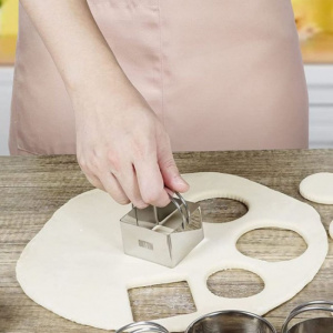 Set 3 forme inox pentru ornare, decupare si plating, patrat,4-6-8x4 cm, Happymax
