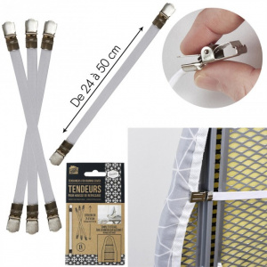 Set 4 elastice fixare husa masa de calcat, 21.5x1x1.3 cm, Happymax