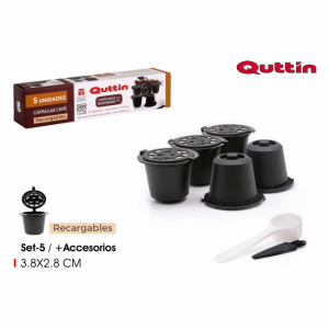 Set 5 capsule de cafea reutilizabile-Quttin, capsule cafea reincarcabile, capsule cafea reutilizabile, capsule cafea reutilizabile nespresso,Set capsule de cafea reutilizabile Capsule de cafea eco-friendly Kit capsule reutilizabile pentru cafea Capsule ca