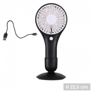 Ventilator portabil, 2 viteze, USB sau baterii, 22,5 cm, negru