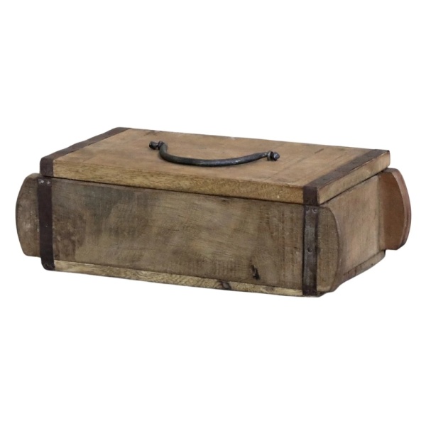 Cutie tip matriță pentru cărămizi, cu capac – lemn reciclat, Grimaud