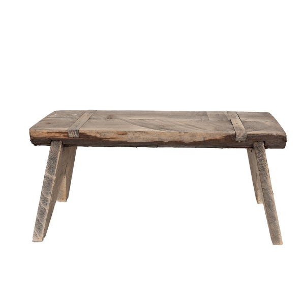 Banca de exterior, natur, din lemn masiv, 44x18x20 cm Brody