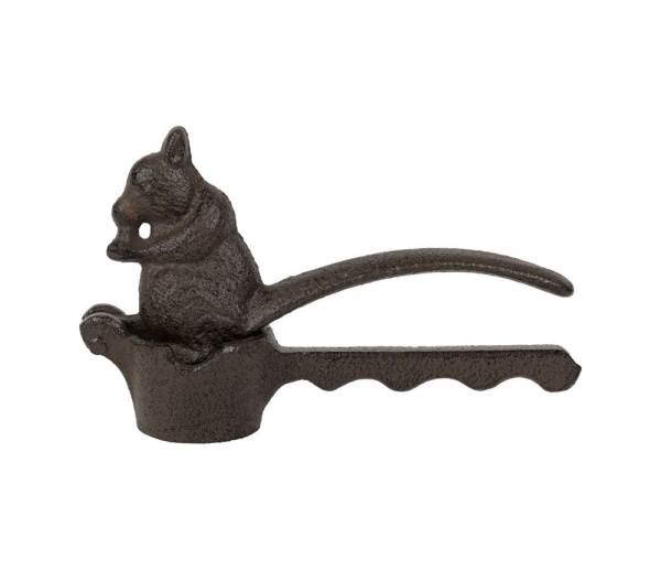 Spargător de nuci din fontă, veveriță, maro, 16x4.5x10 cm