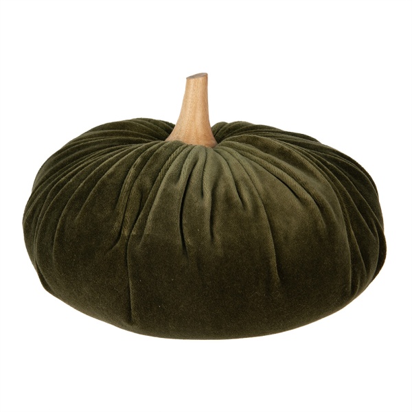 Dovleac decorativ, verde, din catifea Ø25x16 cm