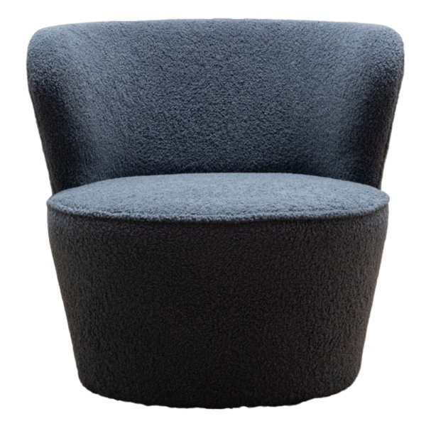Fotoliu albastru, stofa, Curl Teddy