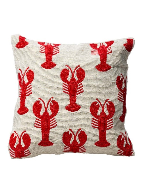 Perna decorativa, cu margele din sticla, Lobsters 35x35cm